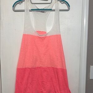 PINK Victoria's Secret Pink and White Tank Top